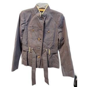 APOSTROPHE Women's Jacket Size 2 Button Pockets Belt Lined, Cotton Outer